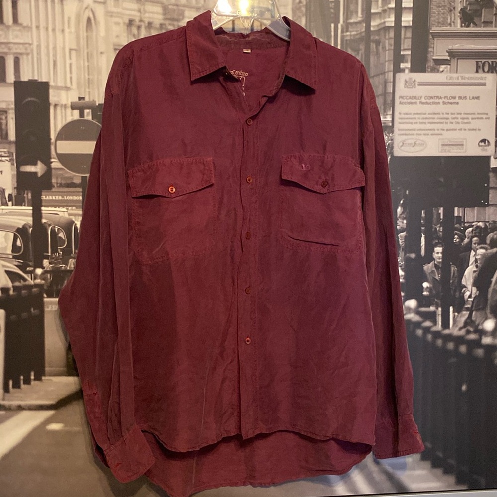 Vintage  Valentino silk men’s long sleeve shirt size L
